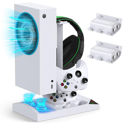 Charger Stand Cooling Fan for Xbox Series S Console&Controller,White