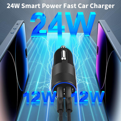 Apple Mfi Certified Iphone Car Charger Fast Charging 4.8A Car Phone Charger
