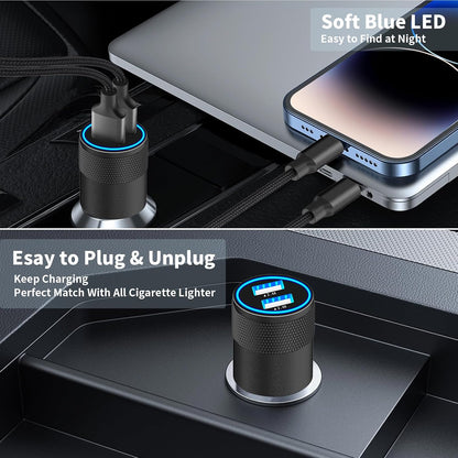 Apple Mfi Certified Iphone Car Charger Fast Charging 4.8A Car Phone Charger