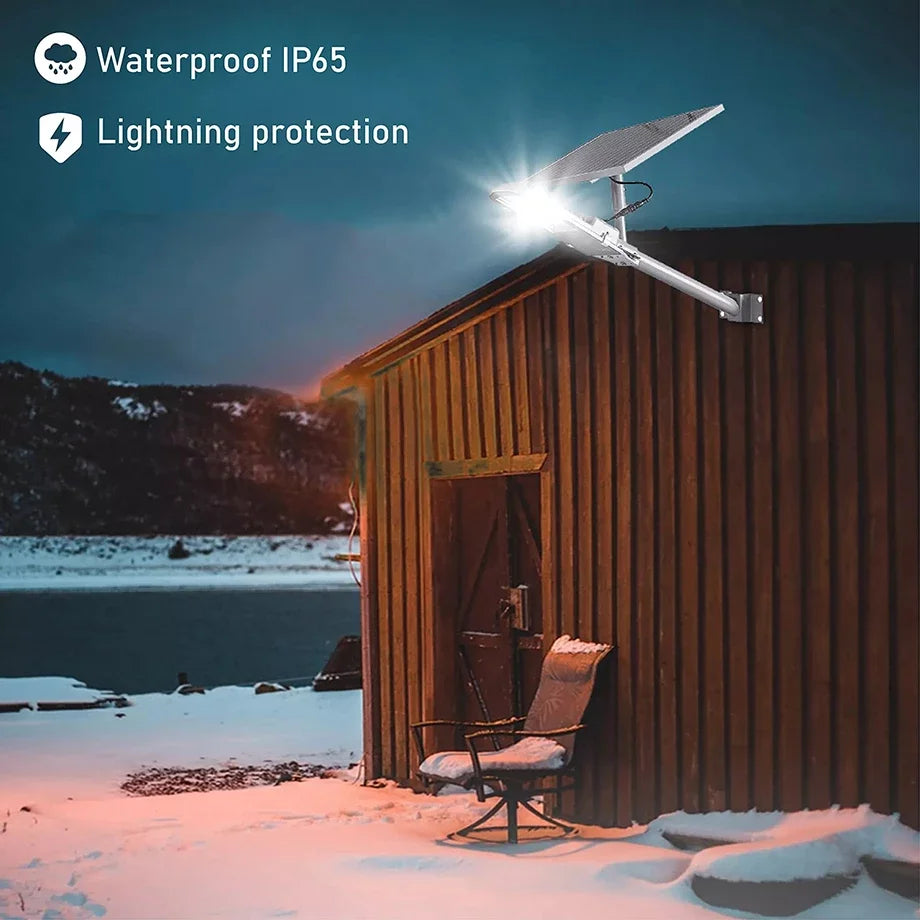 200W Powerful Solar Light Outdoor Solar Street Light 6000Mah Waterproof Automatic Dusk to Dawn Street Light for Garage Garden